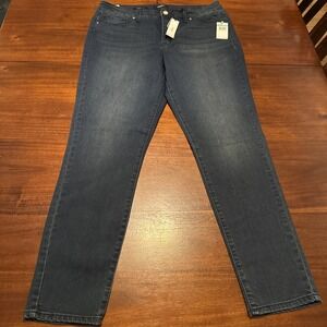NWT Nine West Jeans Size 16 Dark Wash‎ Mid-Rise Stretch Denim Skinny